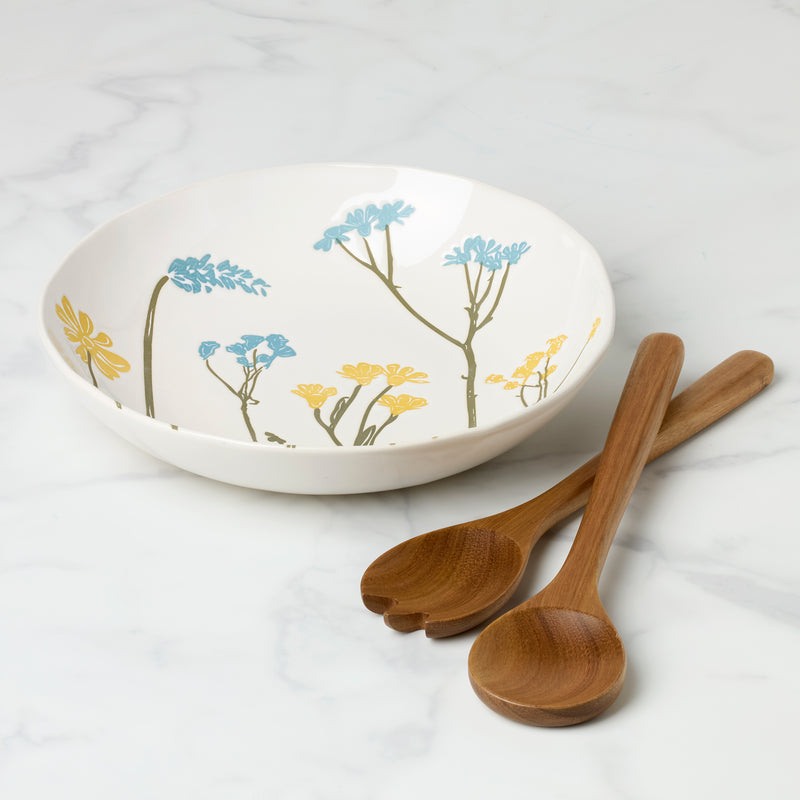 Wildflowers Salad Bowl with Severs