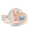 24 Seven Melamine, Wharfside 12-Piece Dinnerware Set