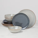 Organic Shades Gray 12 Piece Dinnerware Set