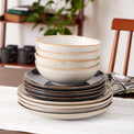 Organic Shades Gray 12 Piece Dinnerware Set