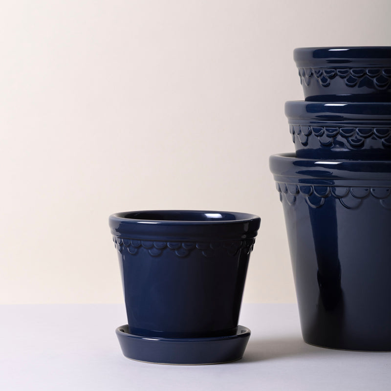 DTOC KOBENHAVNER GLAZED SAPP BLUE POT SET 16CM