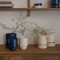 Hoff Glazed Sandstone 12cm Pot with Saucer