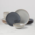 Organic Shades Gray 18-Piece Dinnerware Set