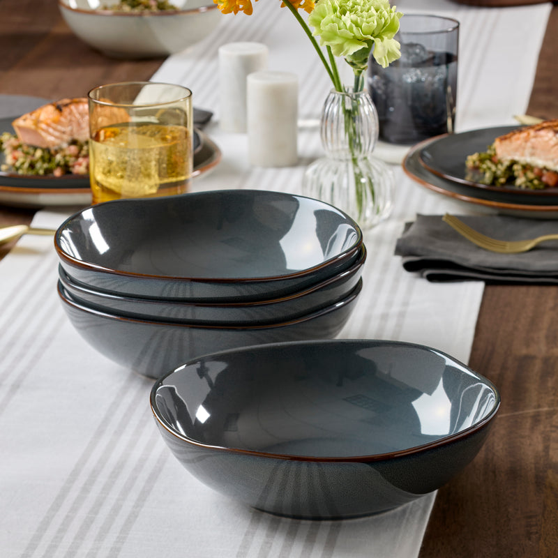 Organic Shades Gray Pasta Bowls, Set of 4
