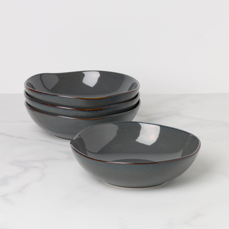 Organic Shades Gray Pasta Bowls, Set of 4