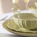 French Perle Scallop Green 24-Piece Dinnerware Set