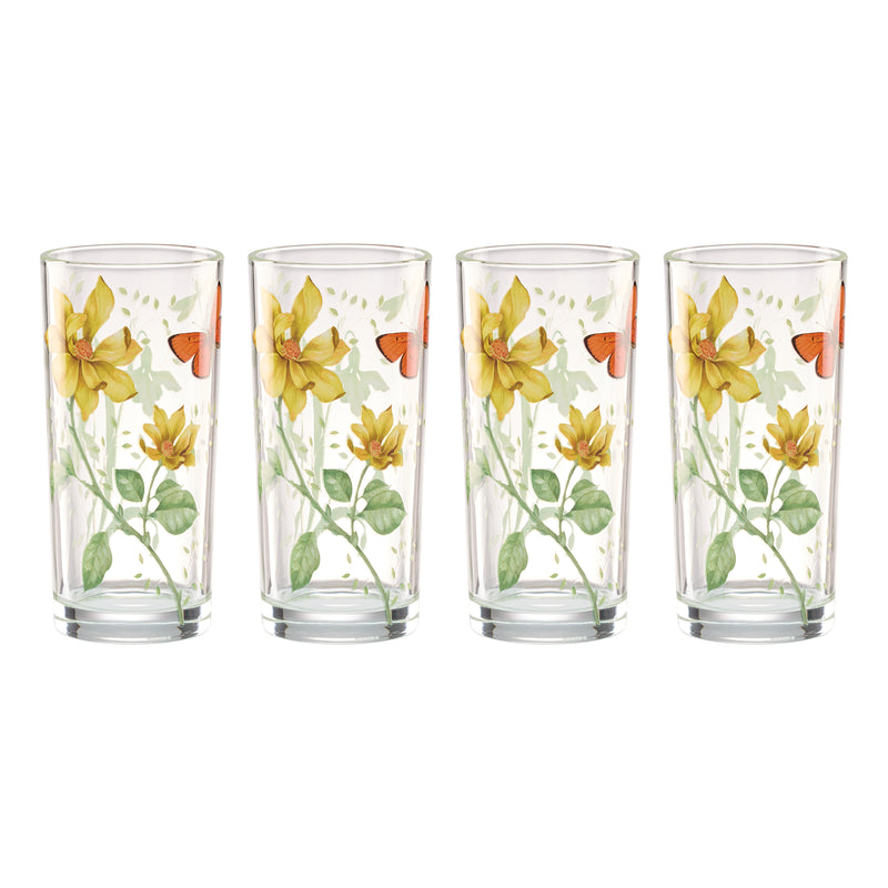 Butterfly Meadow Decal Highball, Set of 4
