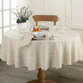 DTOC Lenox French Perle Linen Embroidered Tablecloth 70X70
