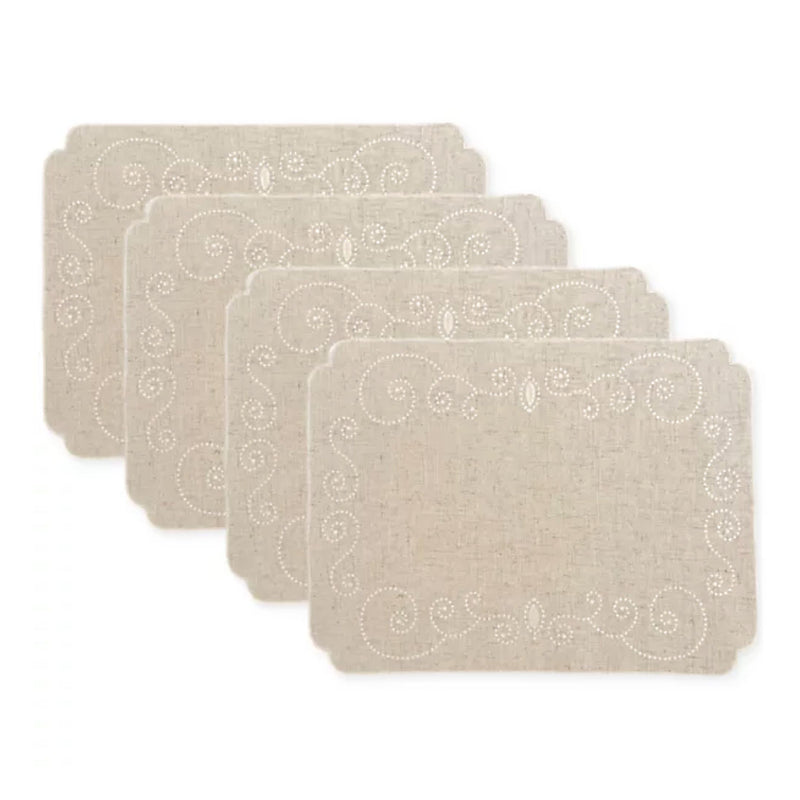 DTOC Lenox French Perle Linen Placemats, Set of 4