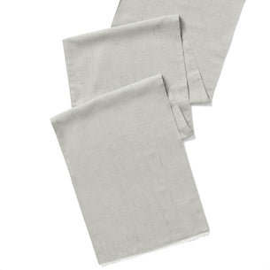 French Perle Solid Dove Grey 14x90 Table Runner