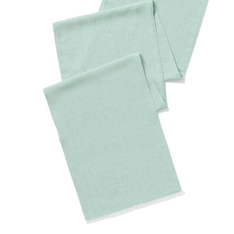 DTOC Lenox French Perle Solid Runner, Ice Blue 14x90