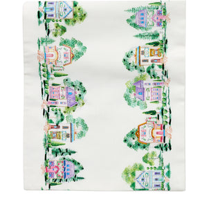 Lenox Spice Village Print Embroidered 14x70 Table Runner