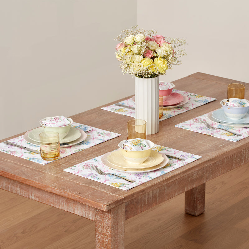 DTOC Lenox Bouquet Ribbon Placemats, Set of 4, 13x19