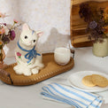 Poppies on Blue Kitten Cookie Jar
