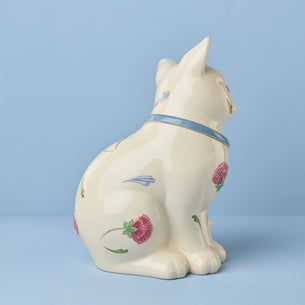 Poppies on Blue Kitten Cookie Jar