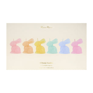 Mini Rainbow Bunny Candles, Set of 6