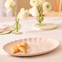 French Perle Scallop Blush Serving Platter