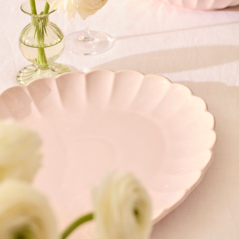 French Perle Scallop Blush Serving Platter