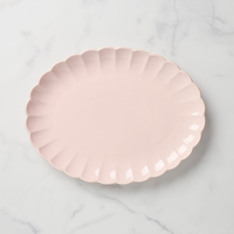 French Perle Scallop Blush Serving Platter