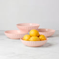 French Perle Scallop Blush Pasta Bowls, Set of 4