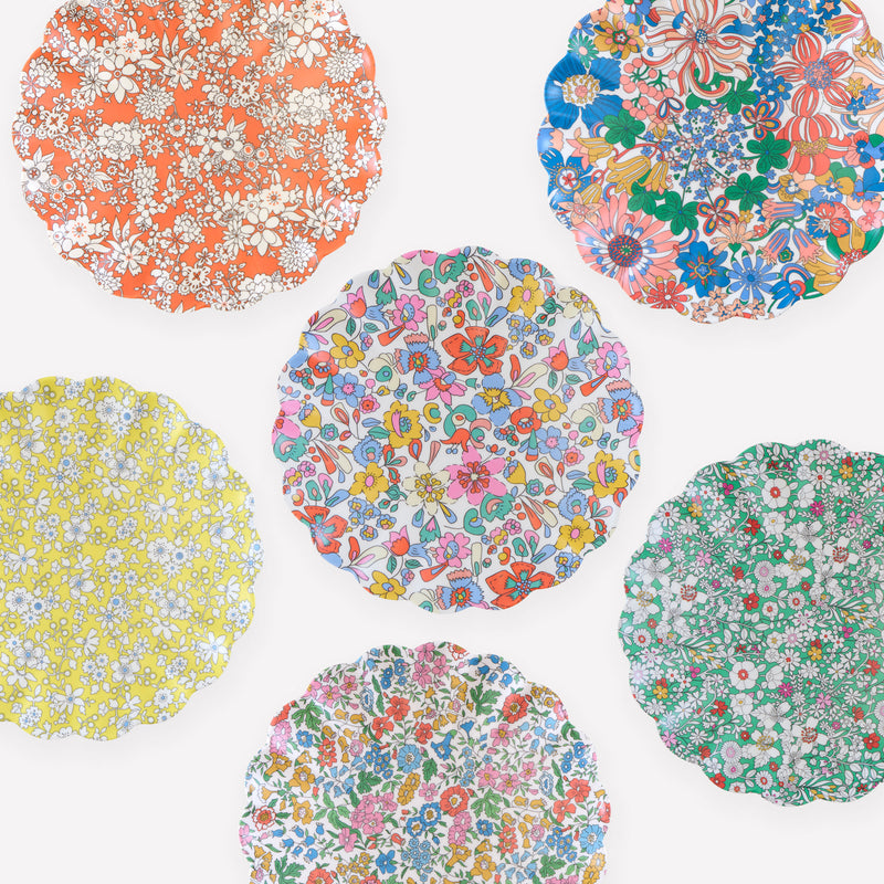 Meri Meri x Liberty Garden Party Reusable Small Plates S/6