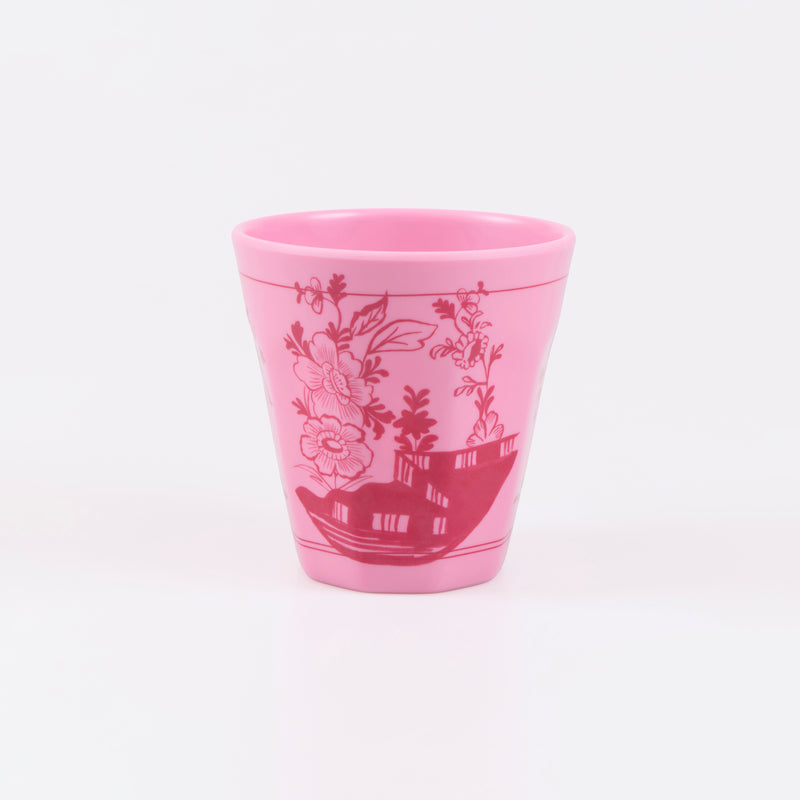 Pink Vintage Botanical Reusable Cups, Set of 4