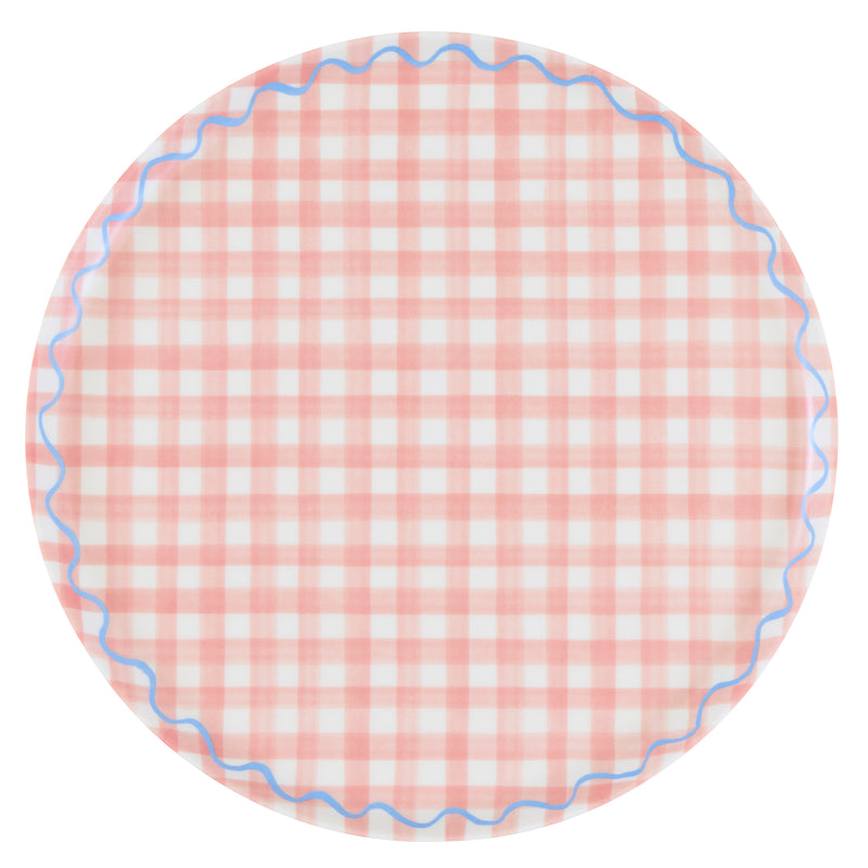 DTOC Gingham Reusable Large Plates S/6