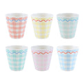 DTOC Gingham Reusable Cups S/6