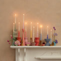 DTOC Rainbow Twisted Table Candles- Pack of 8