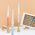DTOC Rainbow Twisted Table Candles- Pack of 8