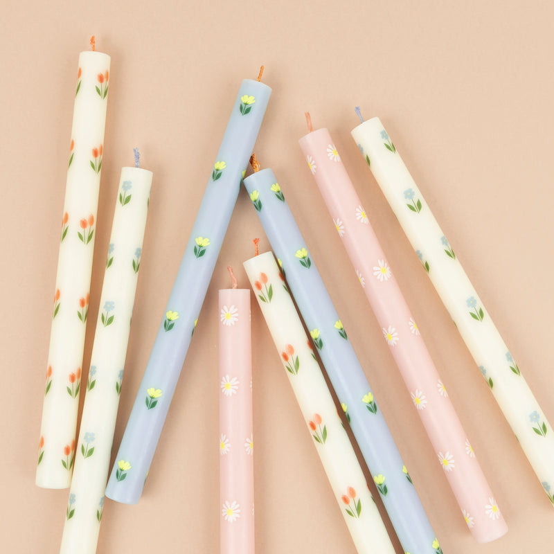 DTOC Floral Table Candles- Pack of 8