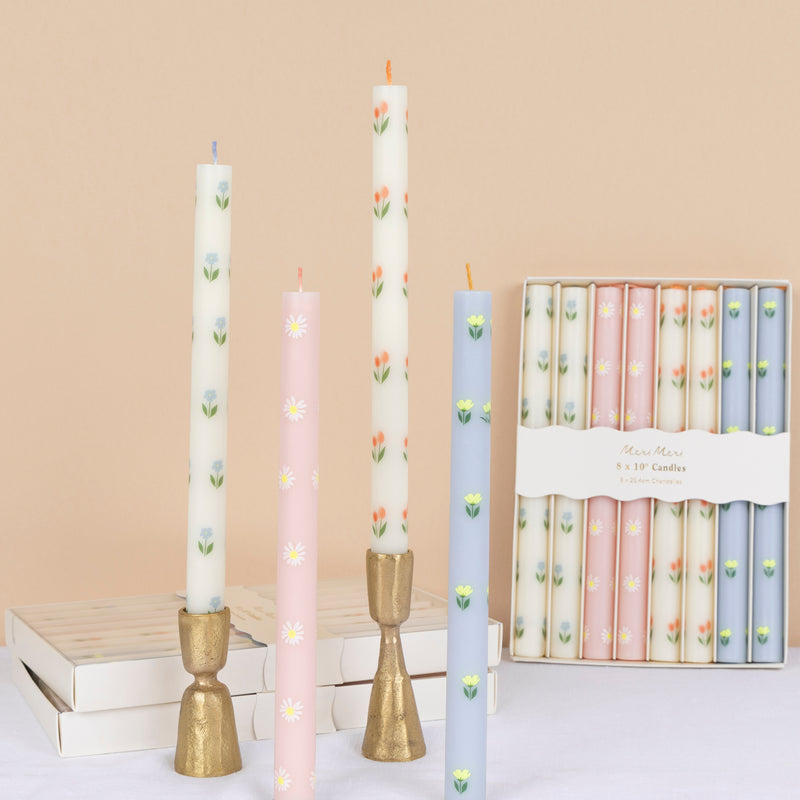 DTOC Floral Table Candles- Pack of 8