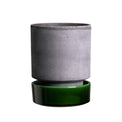 Hoff Raw Grey Glazed Emerald Green Pots, 2-pack