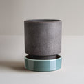 Hoff Raw Grey Glazed Misty Blue Pot Set, 5.5"