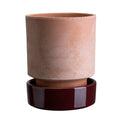 Hoff Raw Rosa Glazed Deep Burgundy Pot Set 5.5"