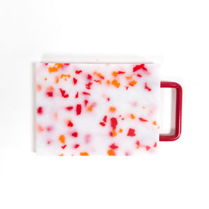 Small Red/White Cutting Board with Handle