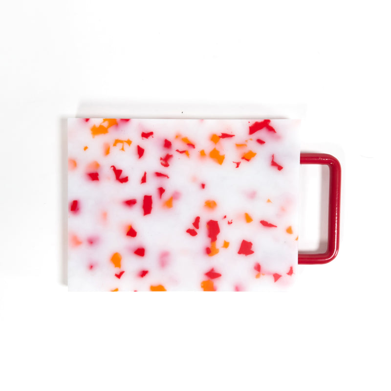 Small Red/White Cutting Board with Handle