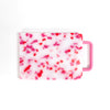 Small Pink/White Cutting Board with Handle