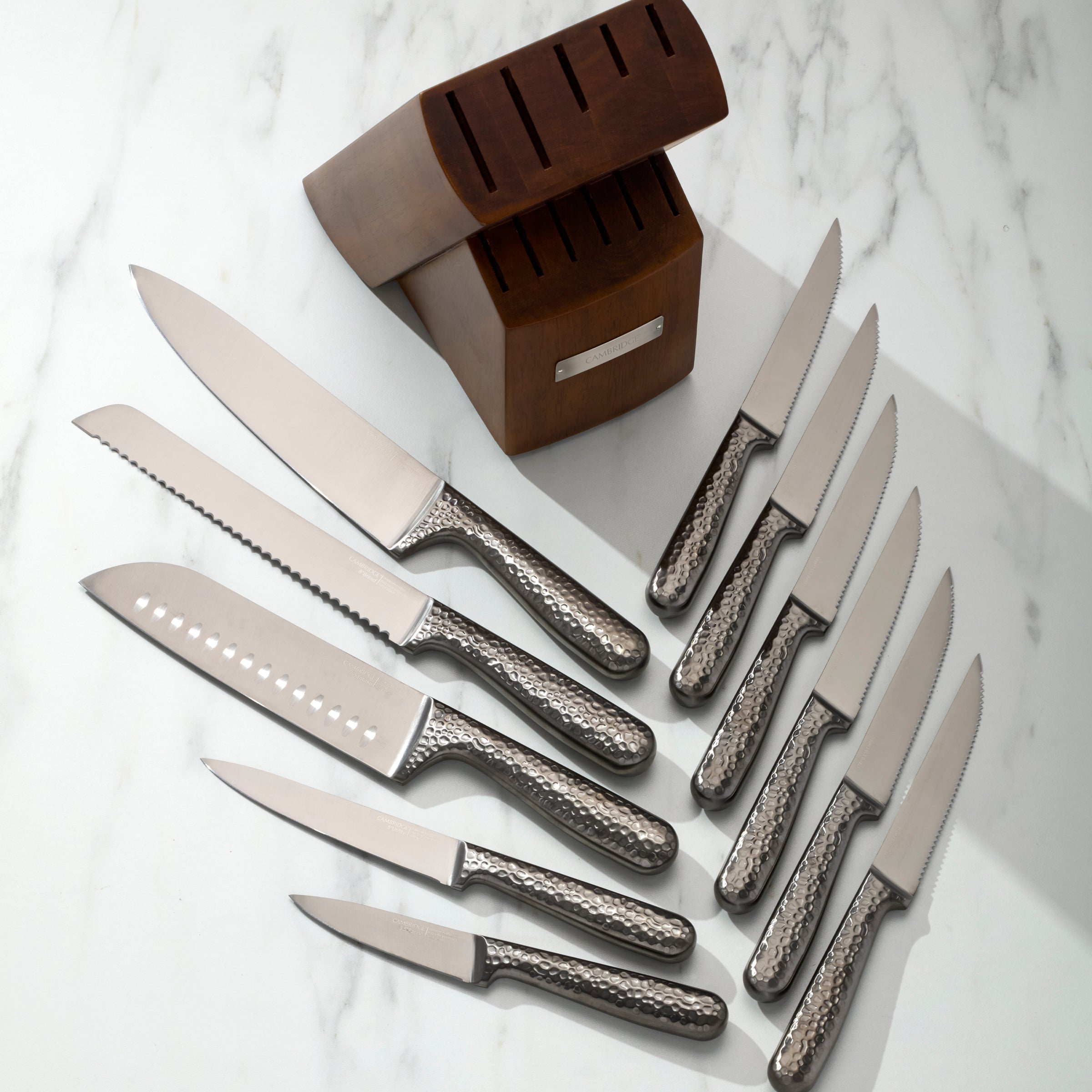 Nero Hammered Titanium 12-Piece Cutlery Block Set – Lenox Corporation