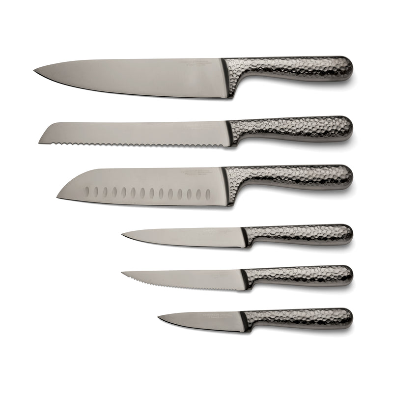 Nero Hammered Titanium 12-Piece Cutlery Block Set
