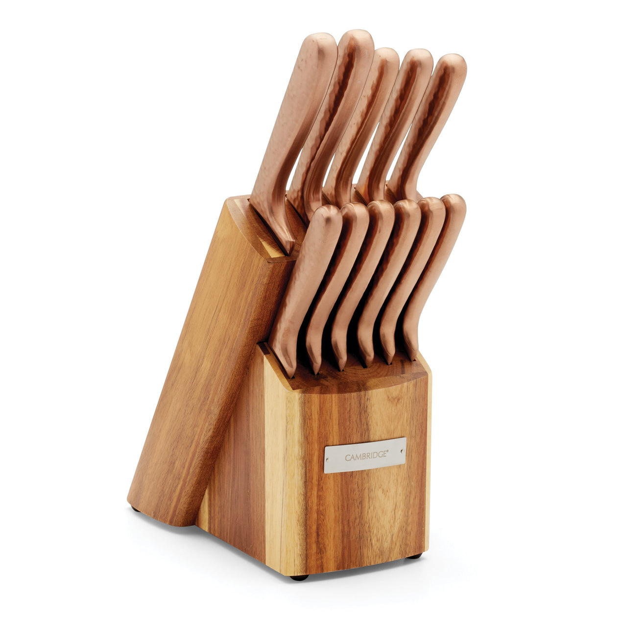 cambridge silversmiths Rame Hammered Copper 12-Piece Cutlery Block Set