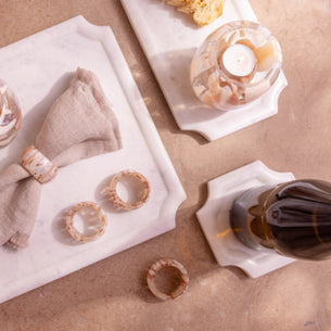 White Marble Serving Board, Rectangle