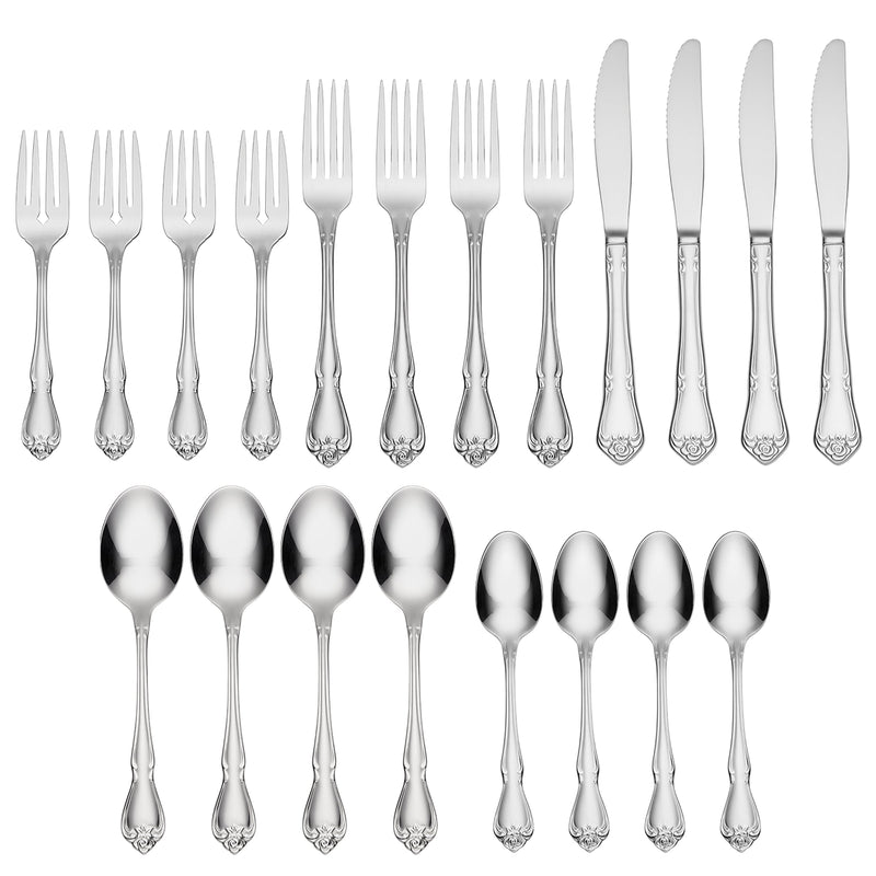 True Rose 20-Piece Everyday Flatware Set, Service for 4