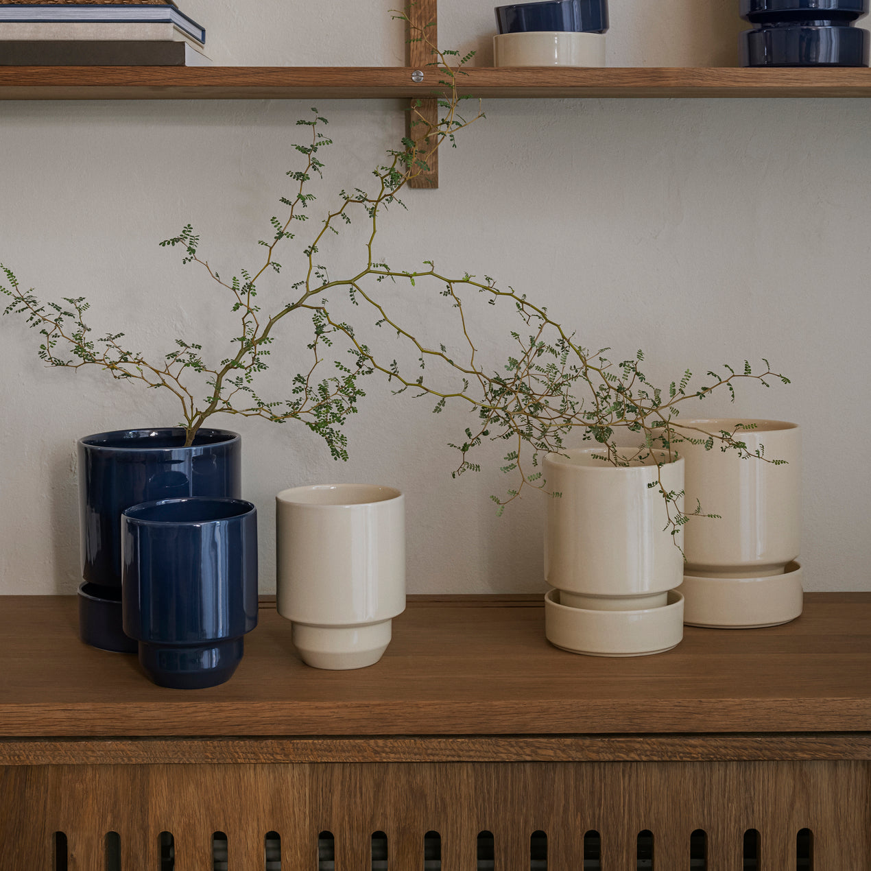 DTOC HOFF GLAZED SAPP BLUE POT SET, 12CM