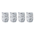 12 Oz Insulated White Terrazzo Wine Tumblers, Set Of 4