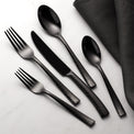 Paris Hammered Gunmetal Titanium 20-Piece Flatware Set
