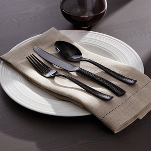 Paris Hammered Gunmetal Titanium 20-Piece Flatware Set
