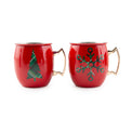 20 oz Red Christmas Moscow Mule Mugs, Set Of 2