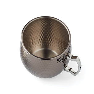 Hammered Black Moscow Mule Mugs, Set of 2