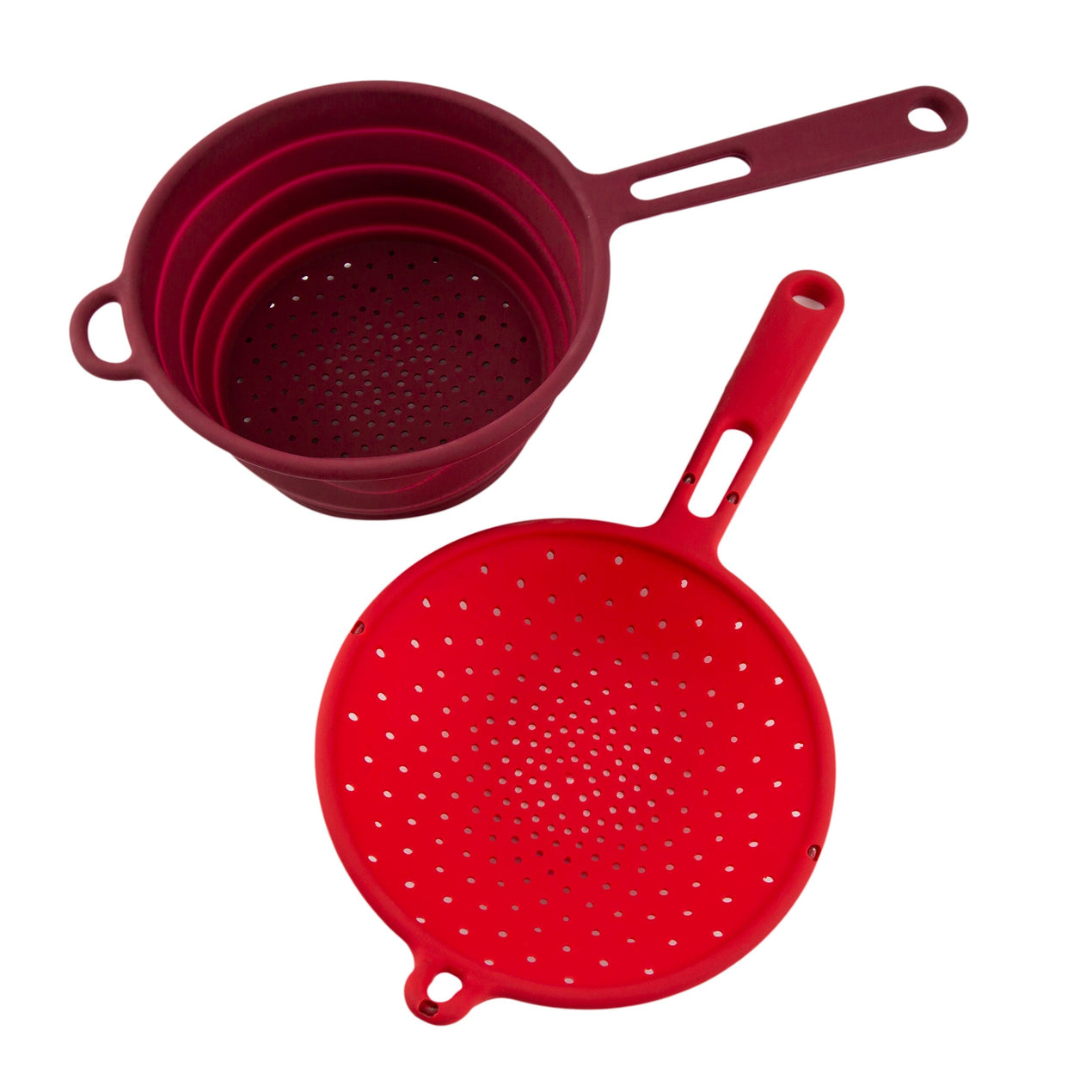 Robert Irvine 2-Piece Silicone Colander Set, Red